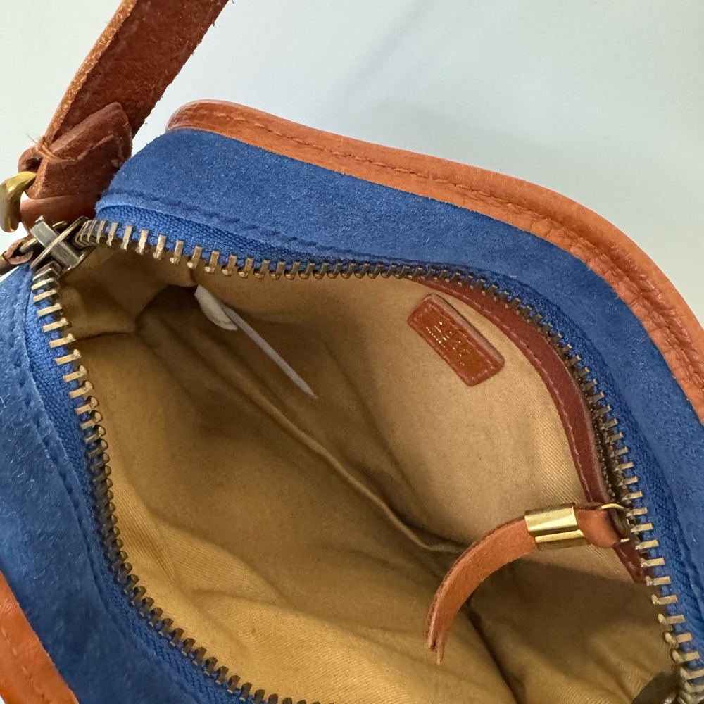 Madewell Blue and Brown Crossbody Bag size 8x6.5 - Picture 4 of 5
